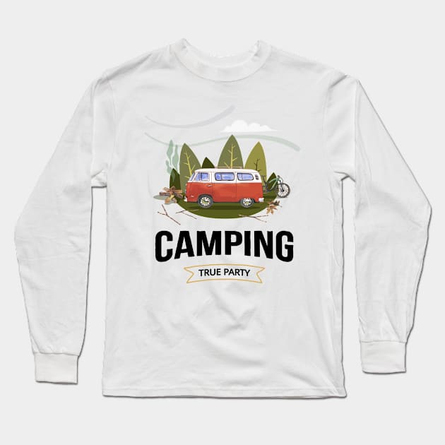 Camping Long Sleeve T-Shirt by Dieowl